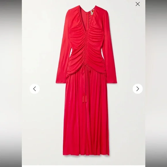 Farm Rio gathered stretch jersey midi dress